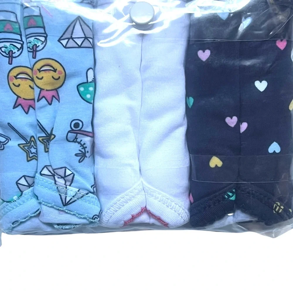 Carter's Girls 3-Pack Unicorn & Heart Print Panties - Black, White, Light Blue
